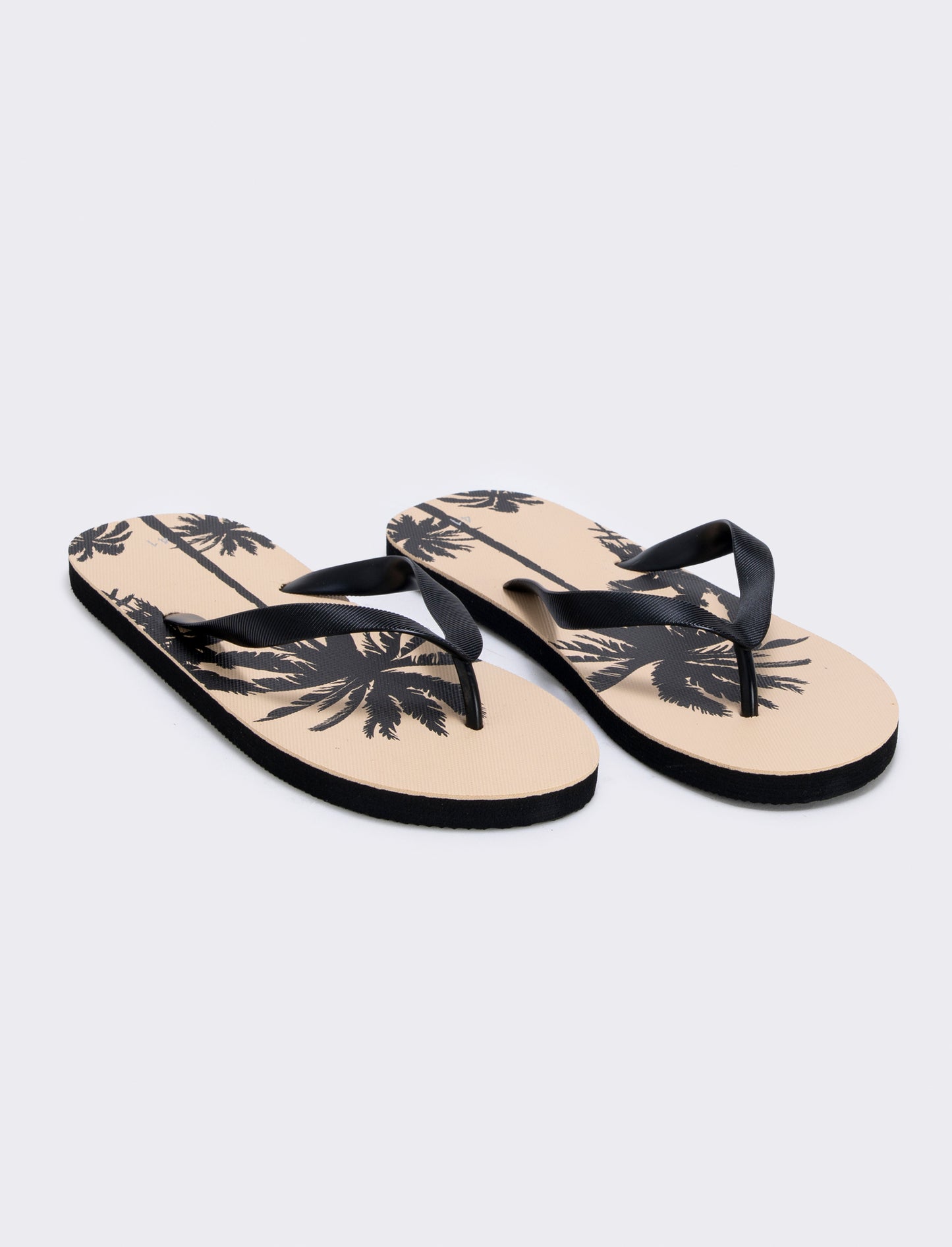 Infradito con stampa palme da uomo - Nero