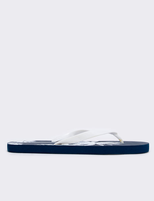 Infradito da uomo con palme in PVC - Bianco