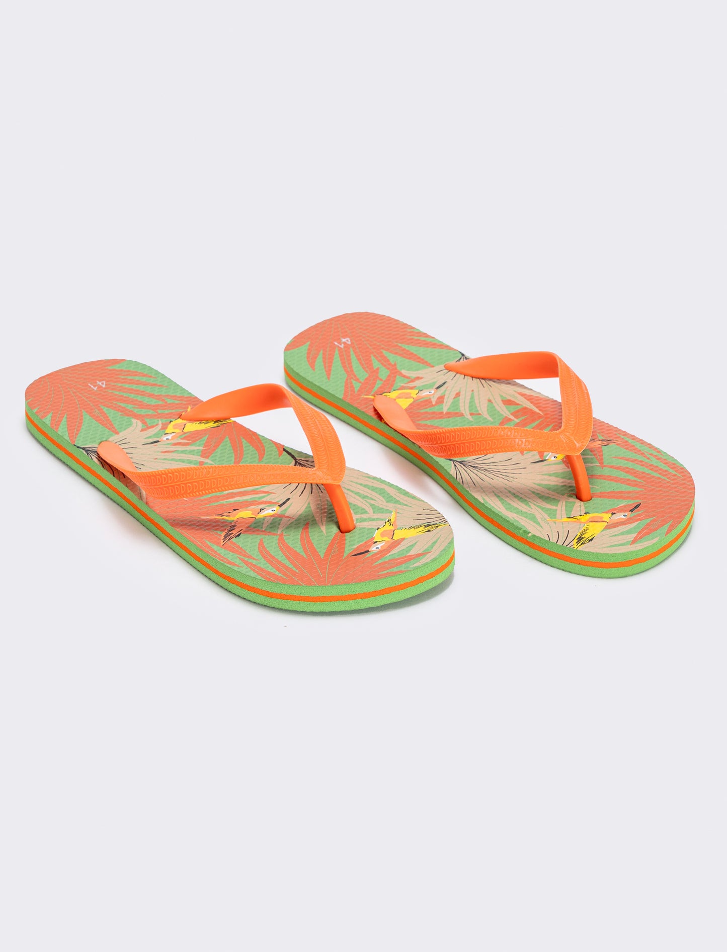 Men's tropical flip flops in PVC - Orange