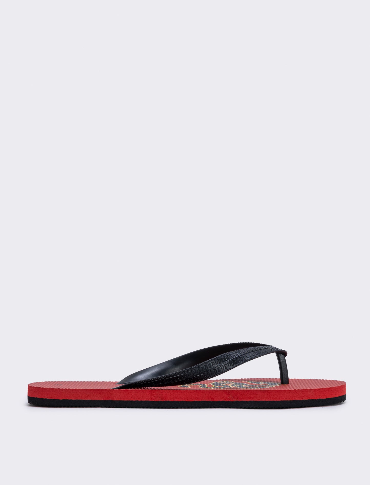 Men's flip-flops with dragon print - Red