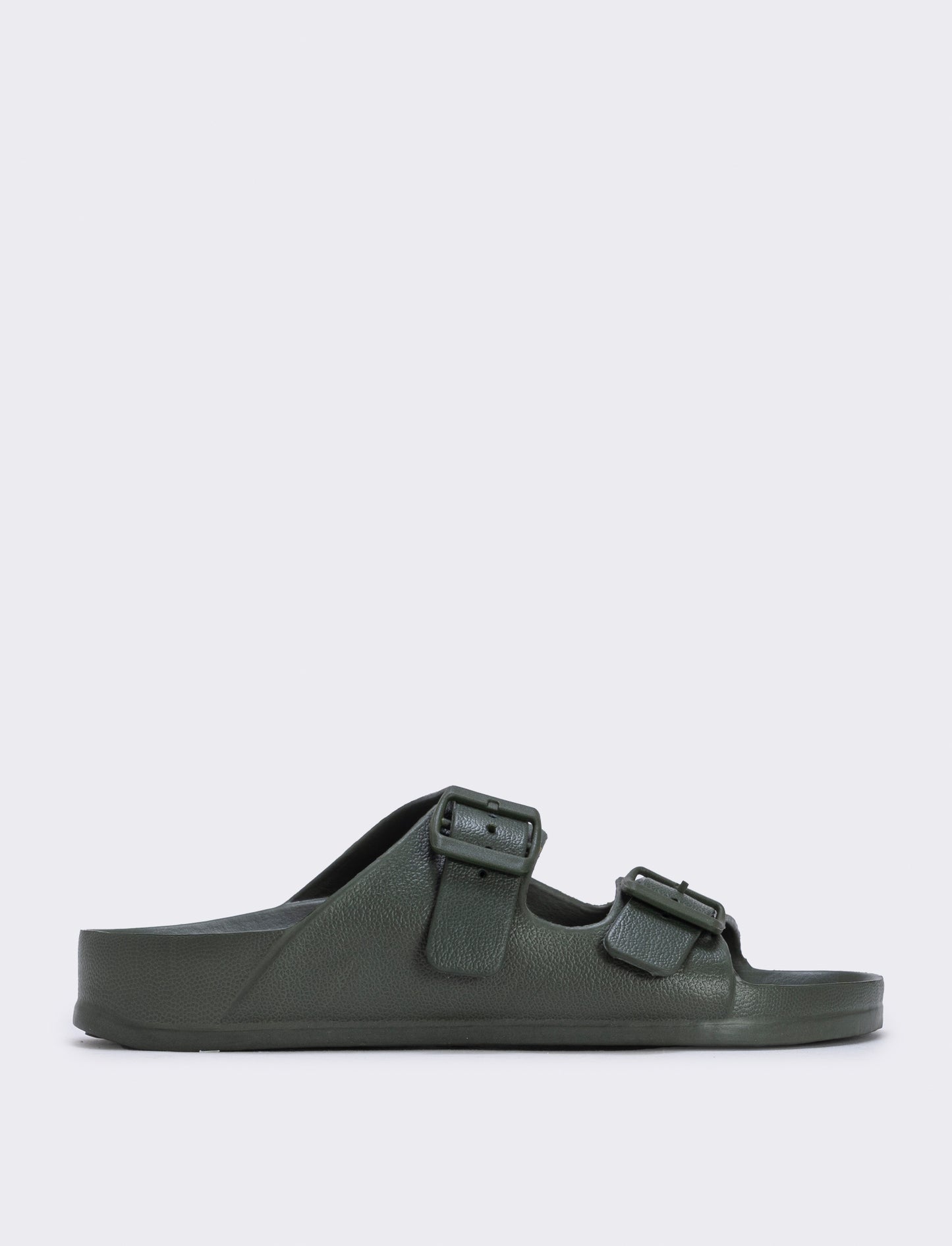 Ciabatta con doppia fibbia da uomo - Verde