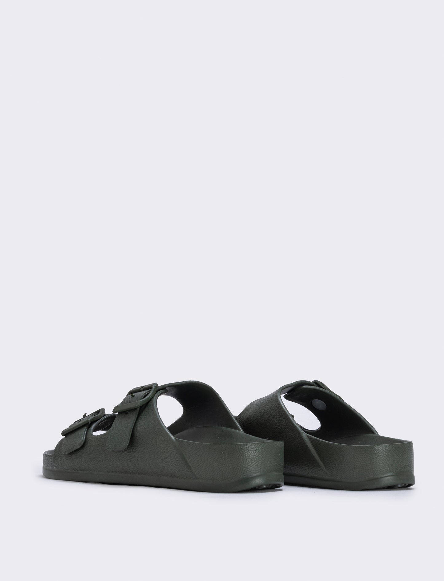 Ciabatta con doppia fibbia da uomo - Verde