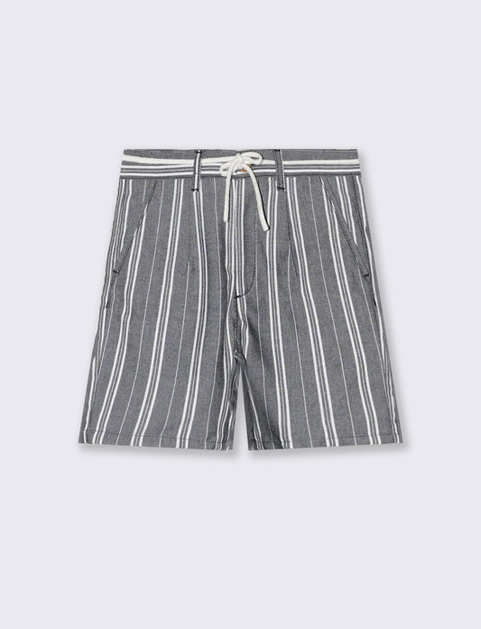 Striped cotton and linen Bermuda shorts with pockets - Pattern