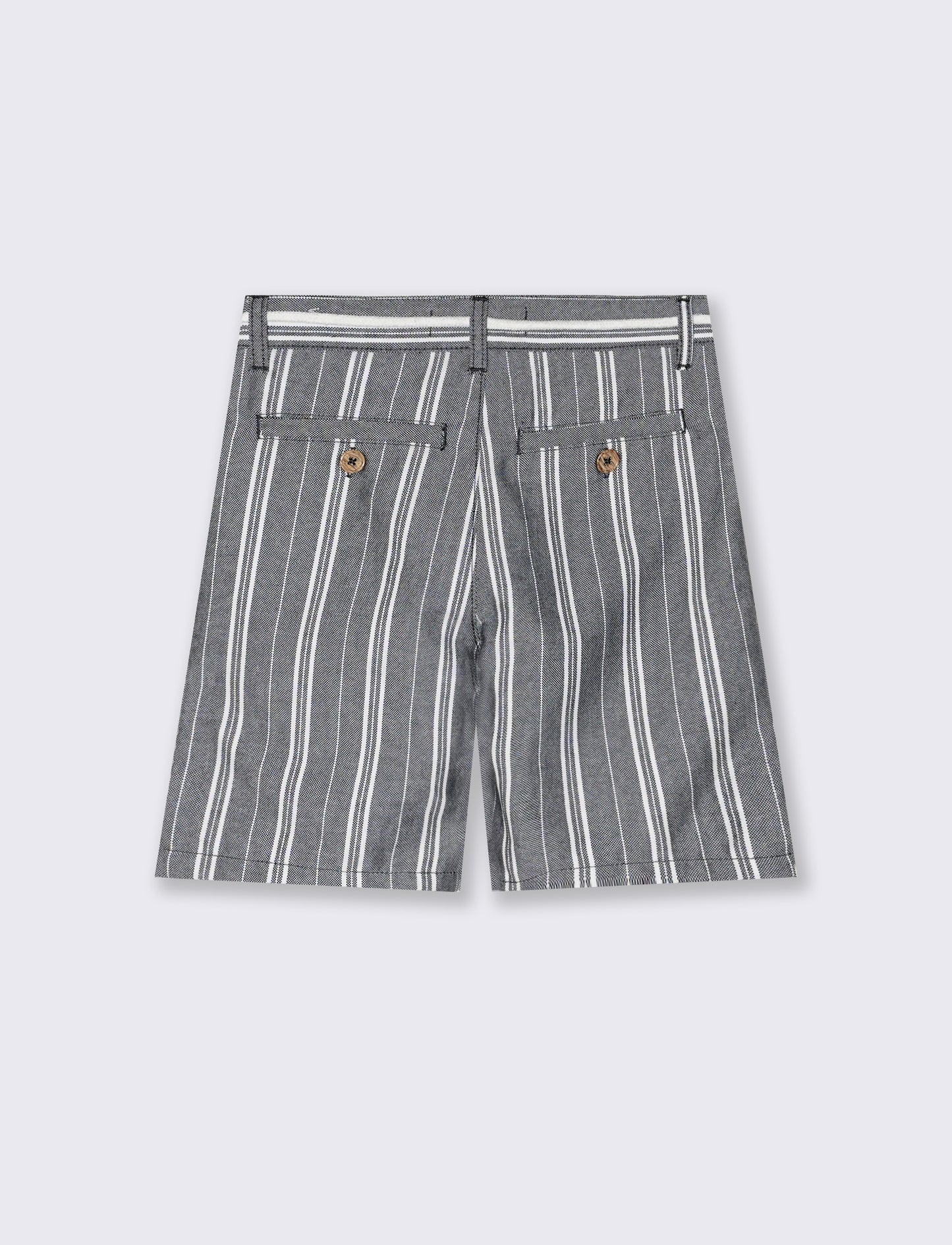 Striped cotton and linen Bermuda shorts with pockets - Pattern