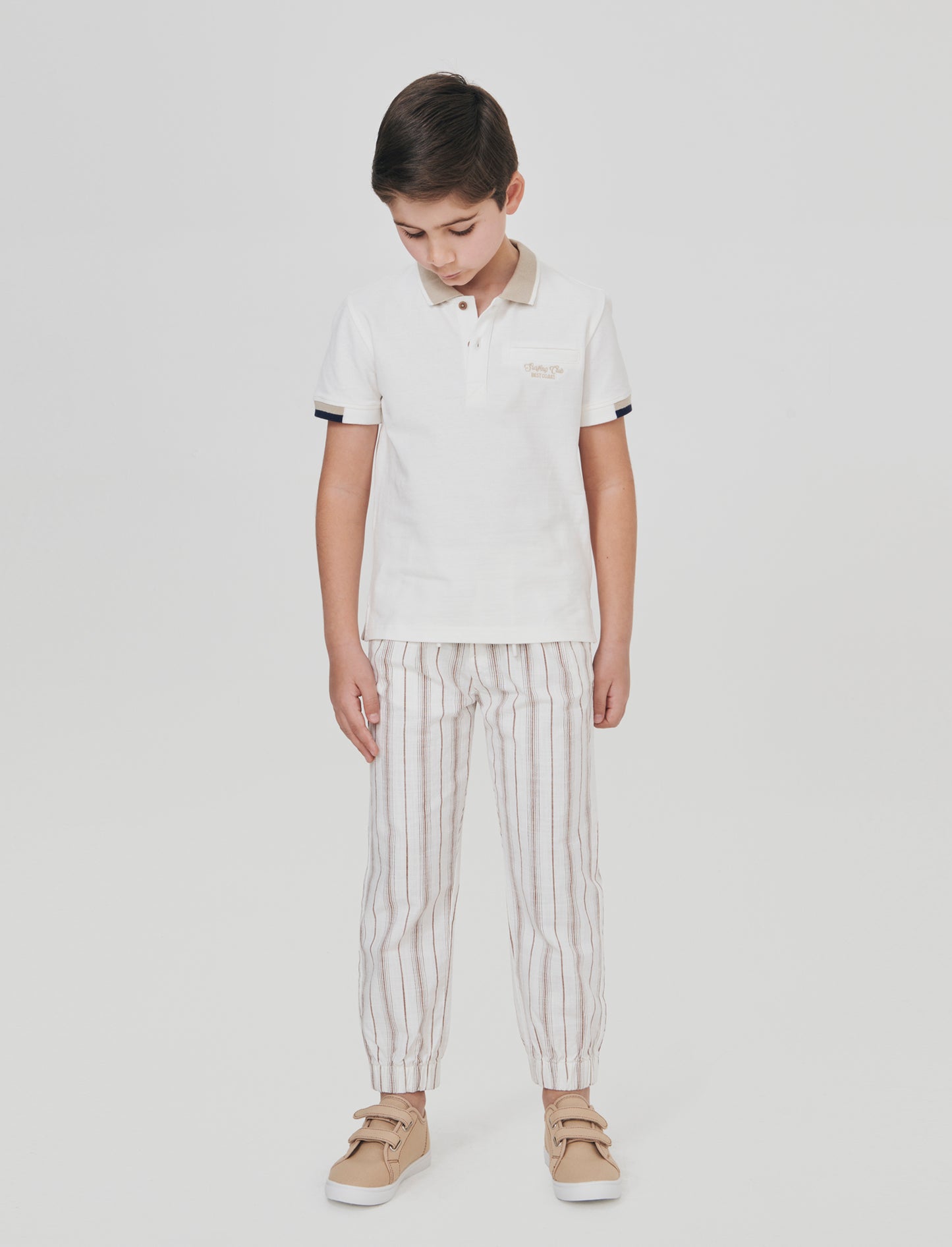 Striped summer cotton jogger pants - Pattern