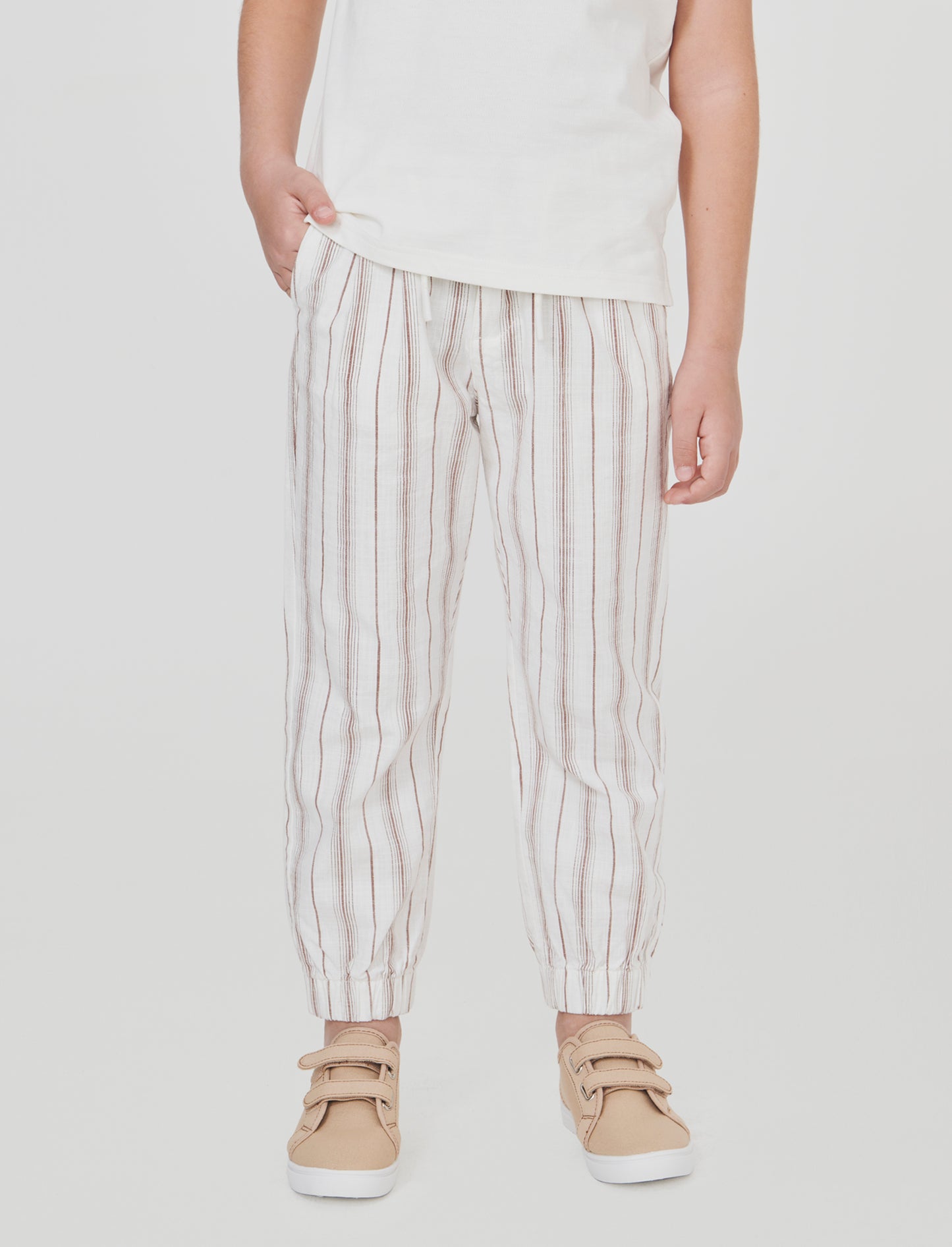 Striped summer cotton jogger pants - Pattern