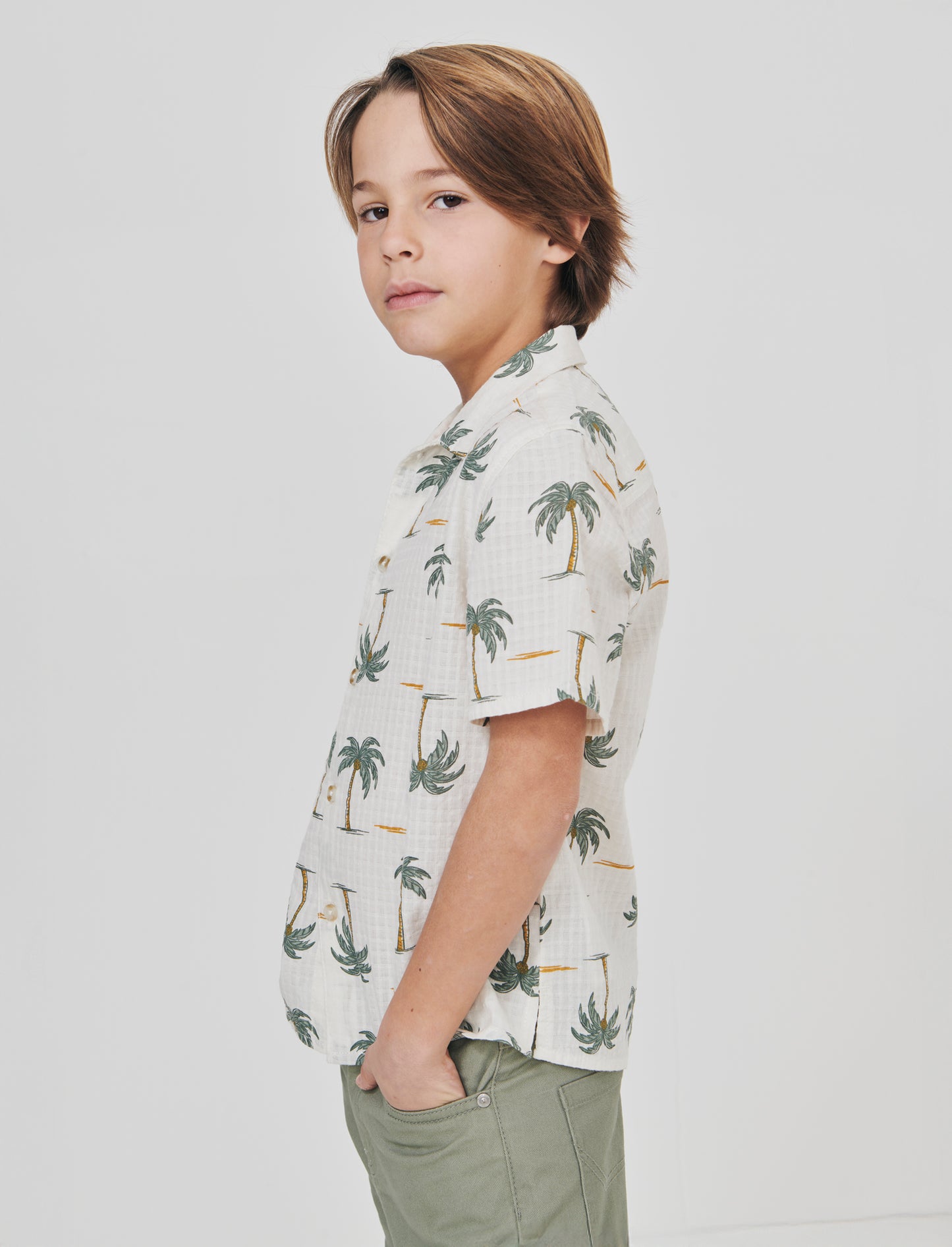 Camicia stampata maniche corte in cotone - Fantasia