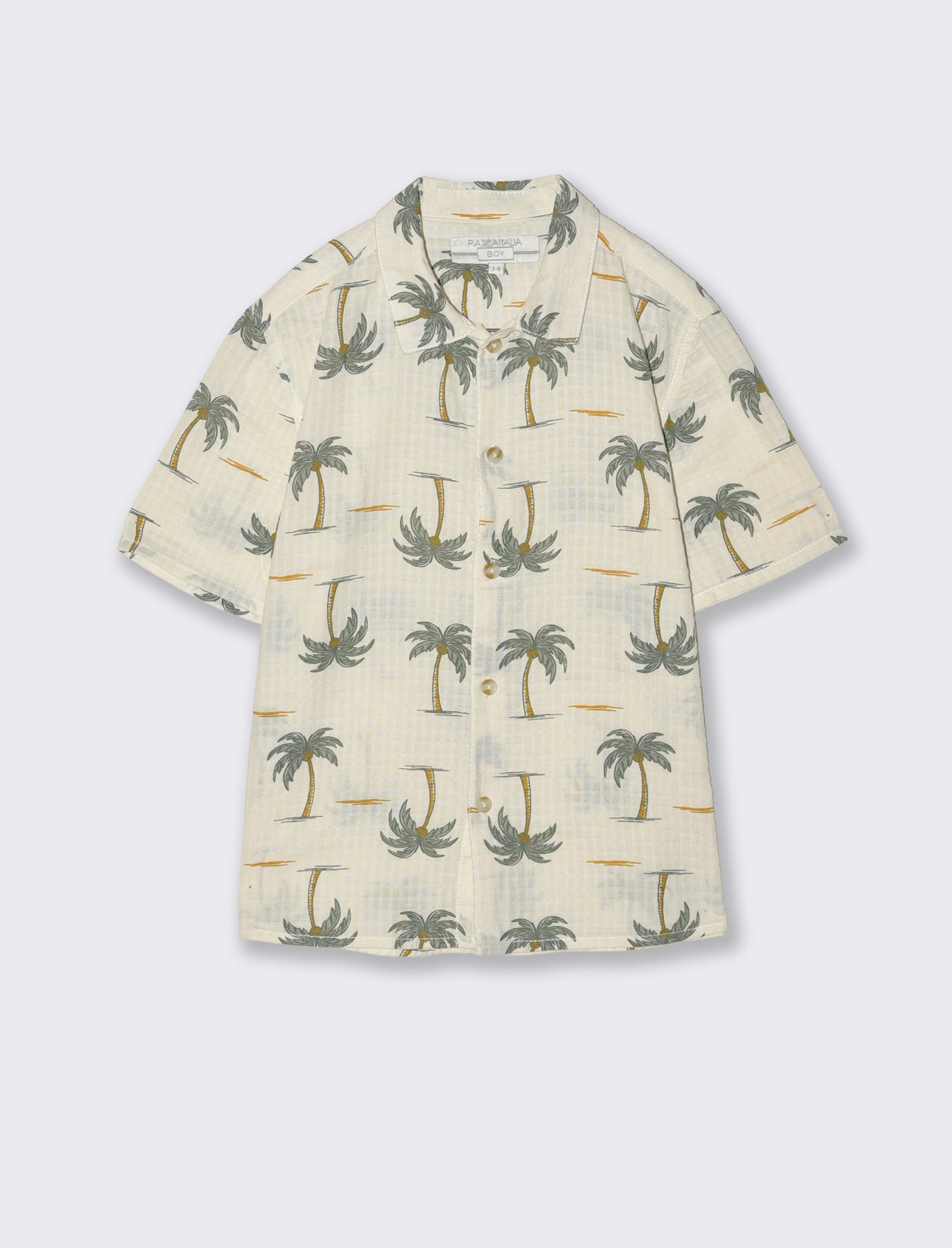 Camicia stampata maniche corte in cotone - Fantasia