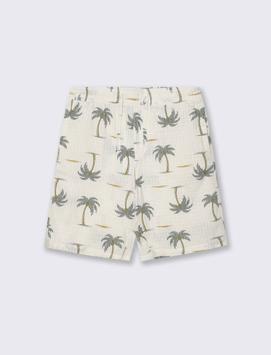 Printed Bermuda Shorts with Elastic Waistband - Multicolor