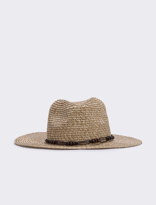 Cappello da uomo in paglia a falda larga - Beige
