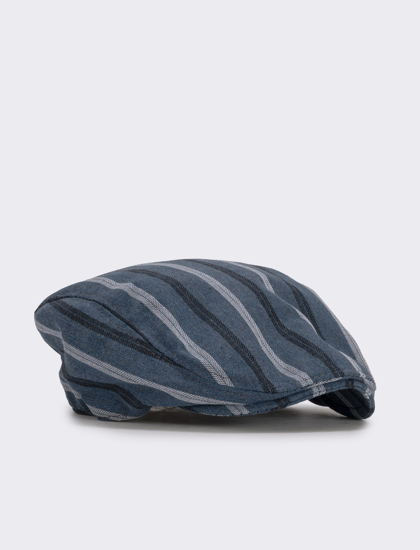 Cappello coppola in tessuto rigato - Blu
