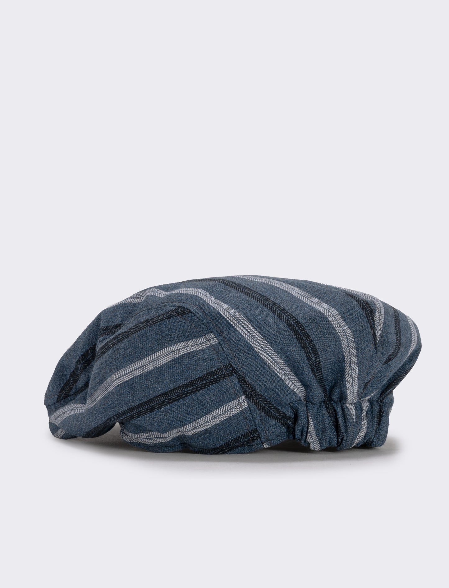 Cappello coppola in tessuto rigato - Blu