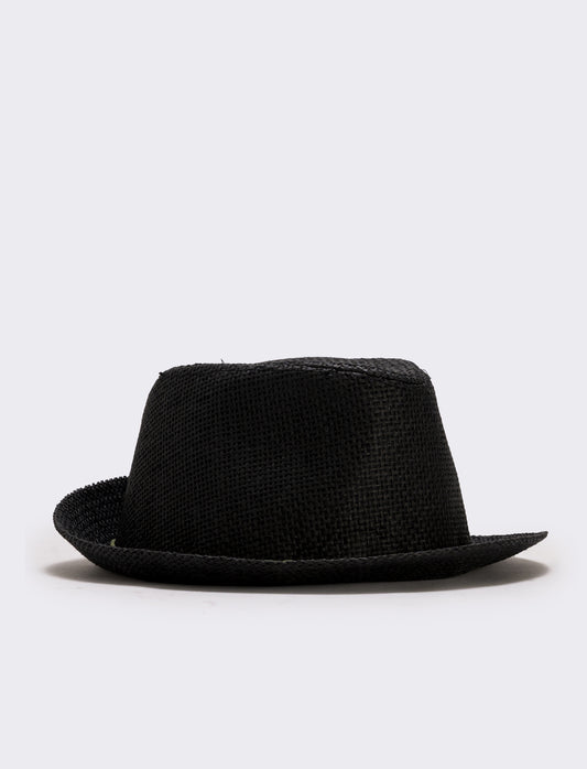 Cappello in paglia per uomo elegante - Nero