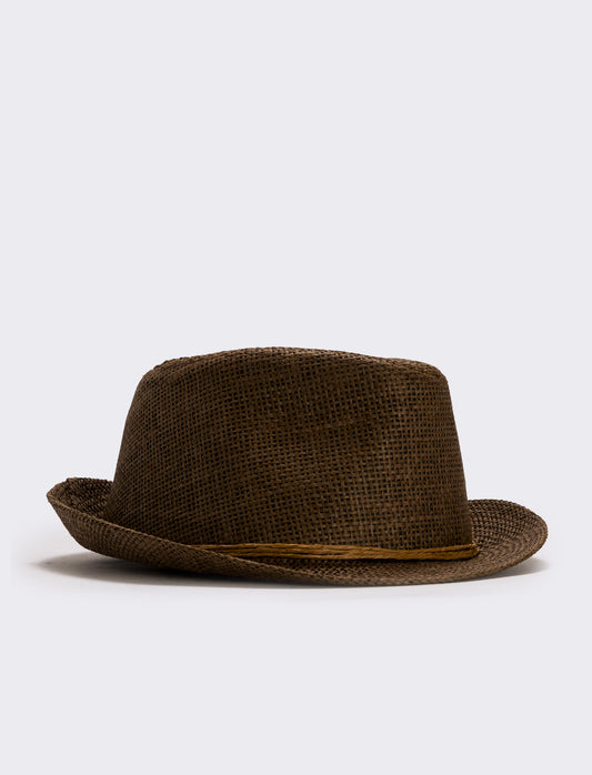 Cappello in paglia per uomo elegante - Marrone