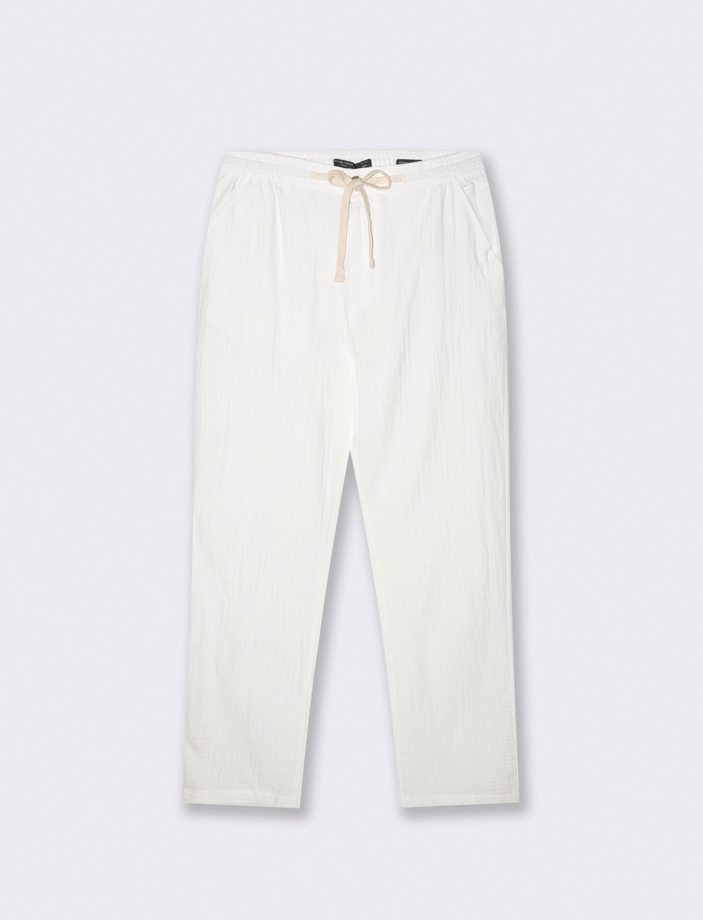 Pantaloni Jogger in Cotone Seer Sucker - Bianco