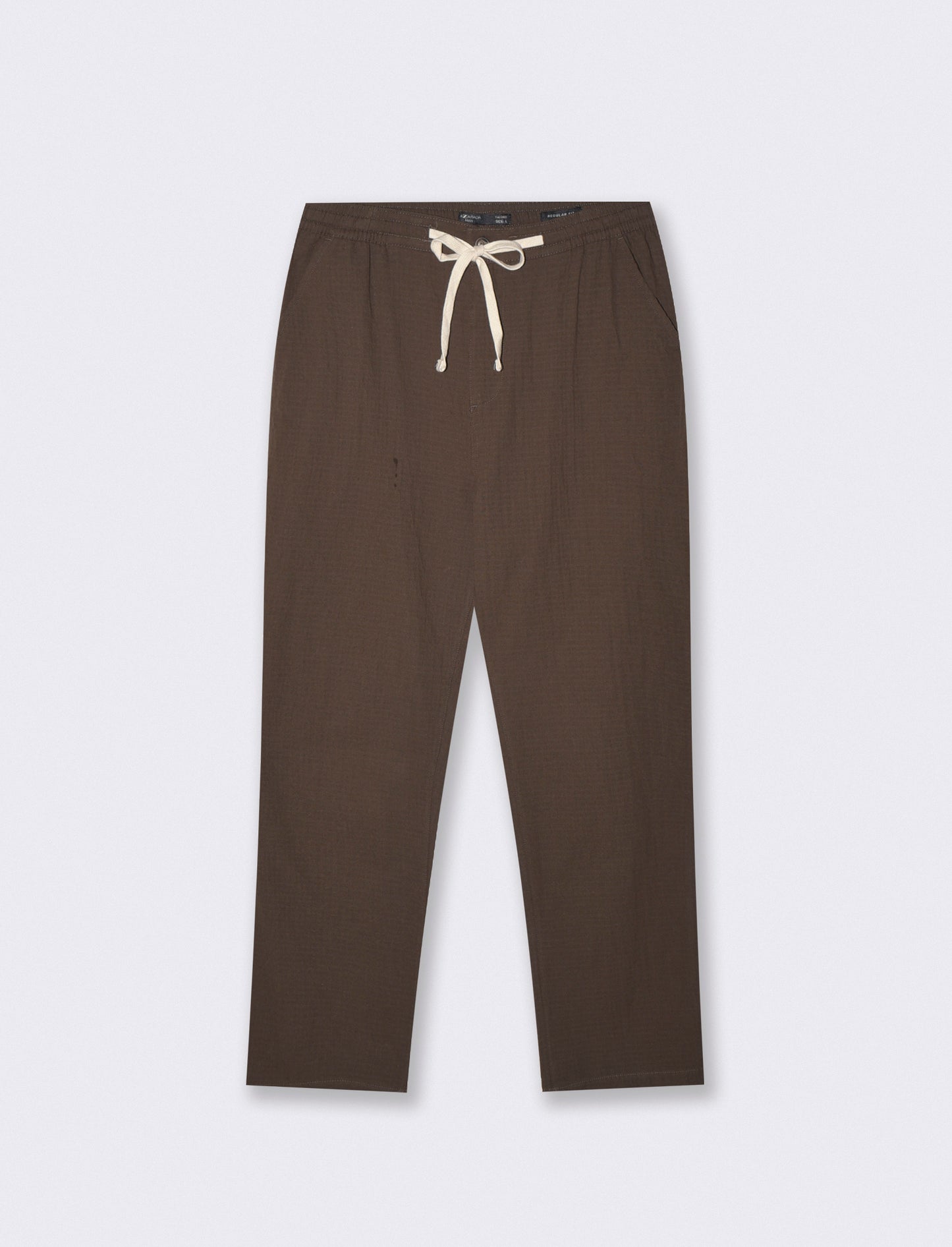 Pantaloni Jogger in Cotone Seer Sucker - Moro