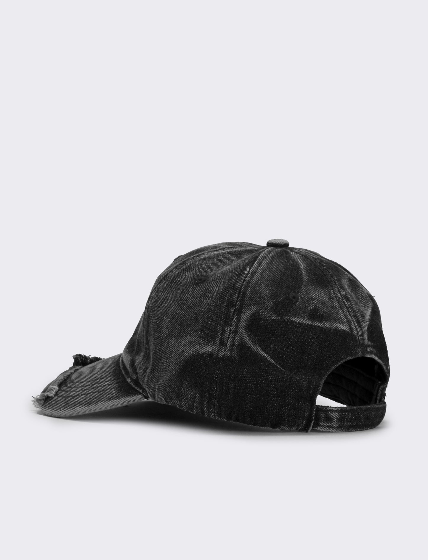 Baseball delavè visiera sfrangiata uomo - Nero