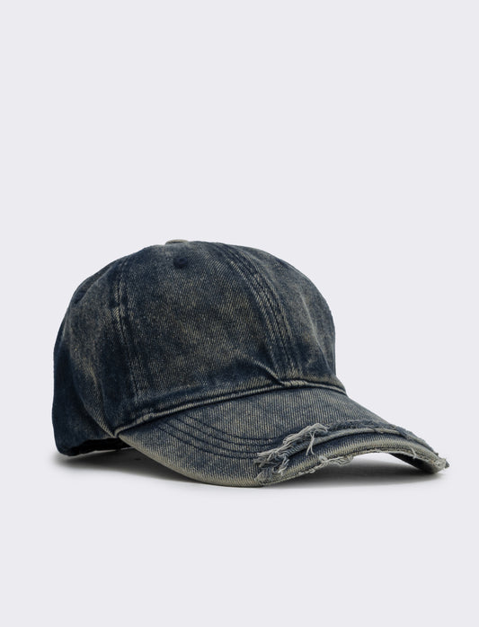 Baseball delavè visiera sfrangiata uomo - Blu