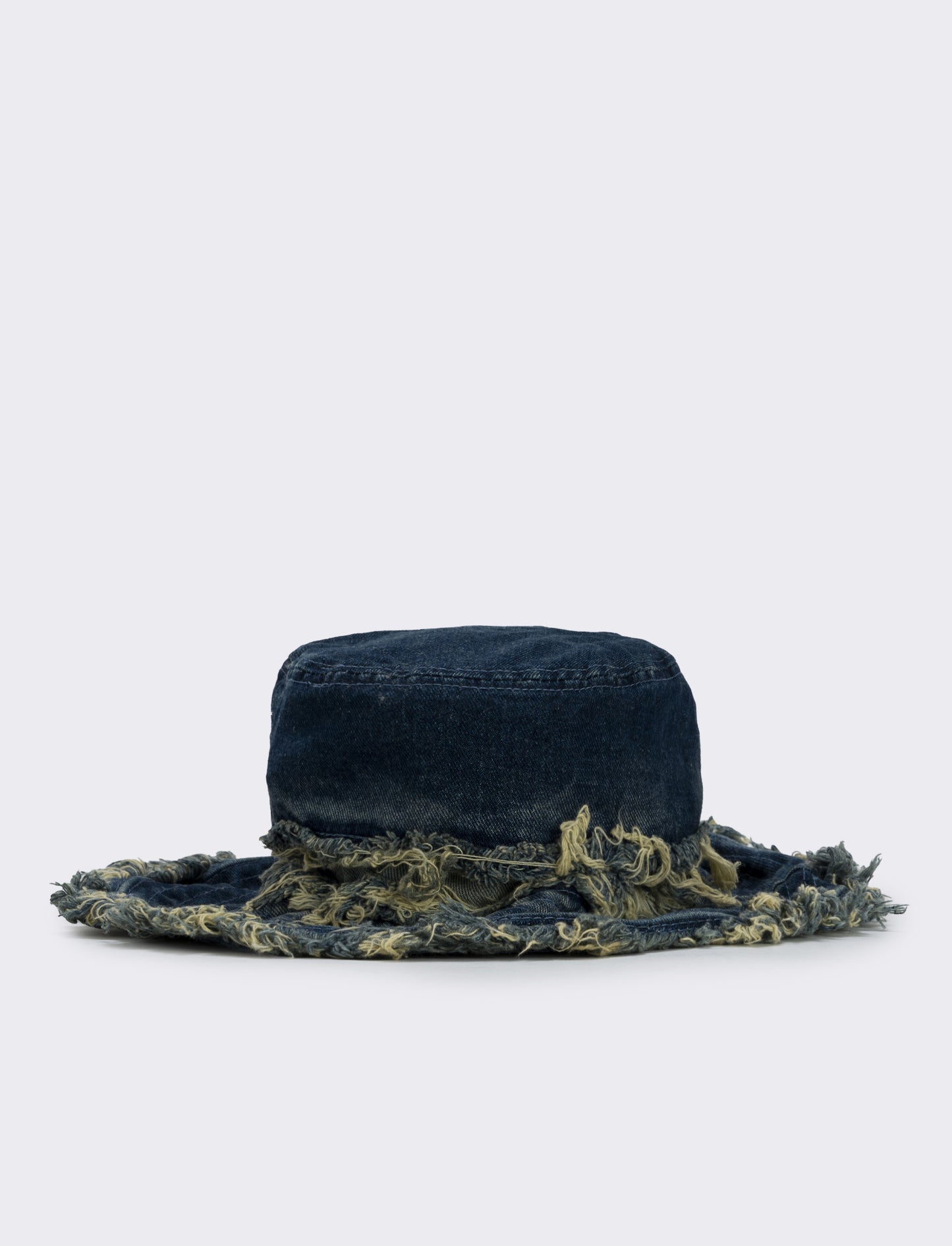 Cappello pescatore in denim sfrangiato - Blu