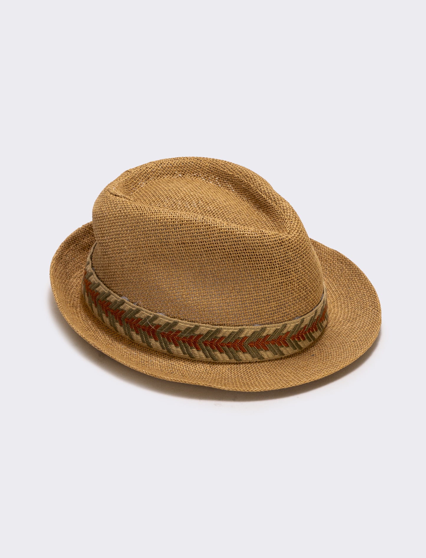 Cappello in paglia con banda etnica uomo - Beige