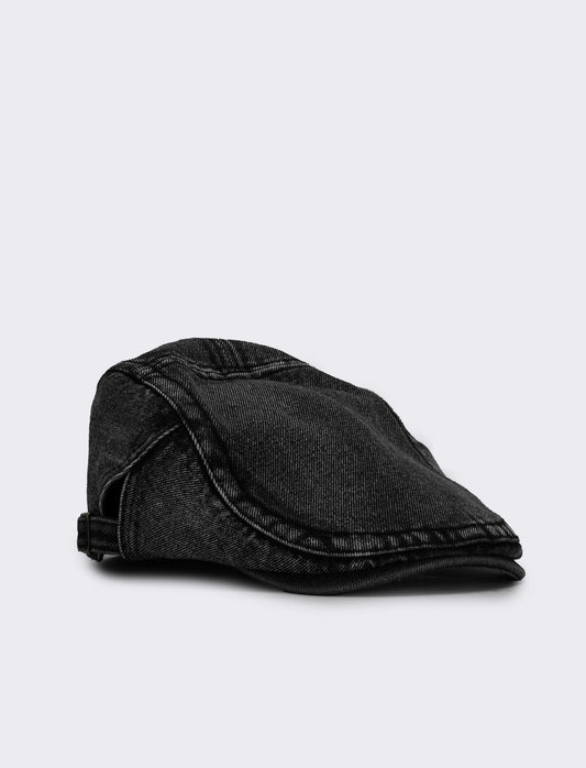 Cappello coppola denim per uomo - Nero