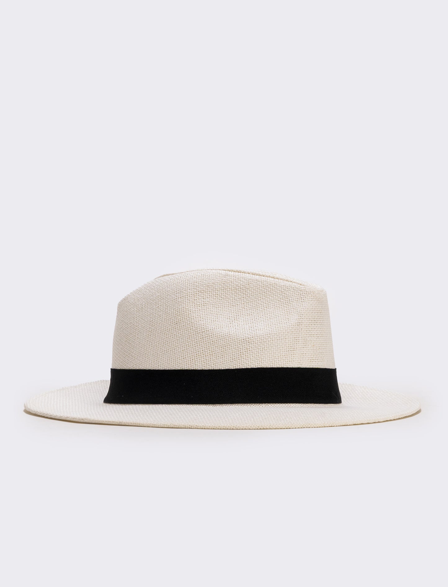 Panama Hat for Men with Black Band - White