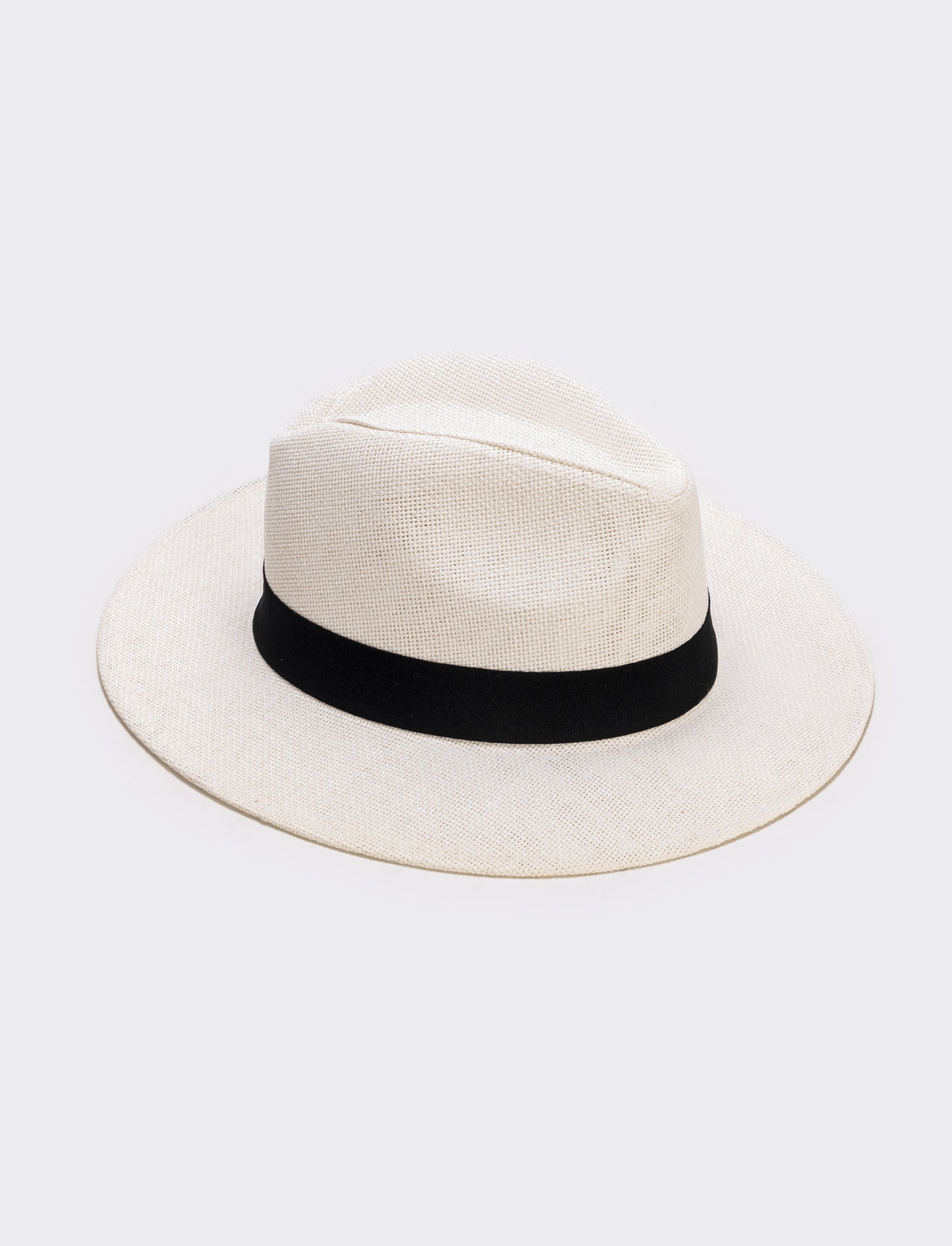 Panama Hat for Men with Black Band - White