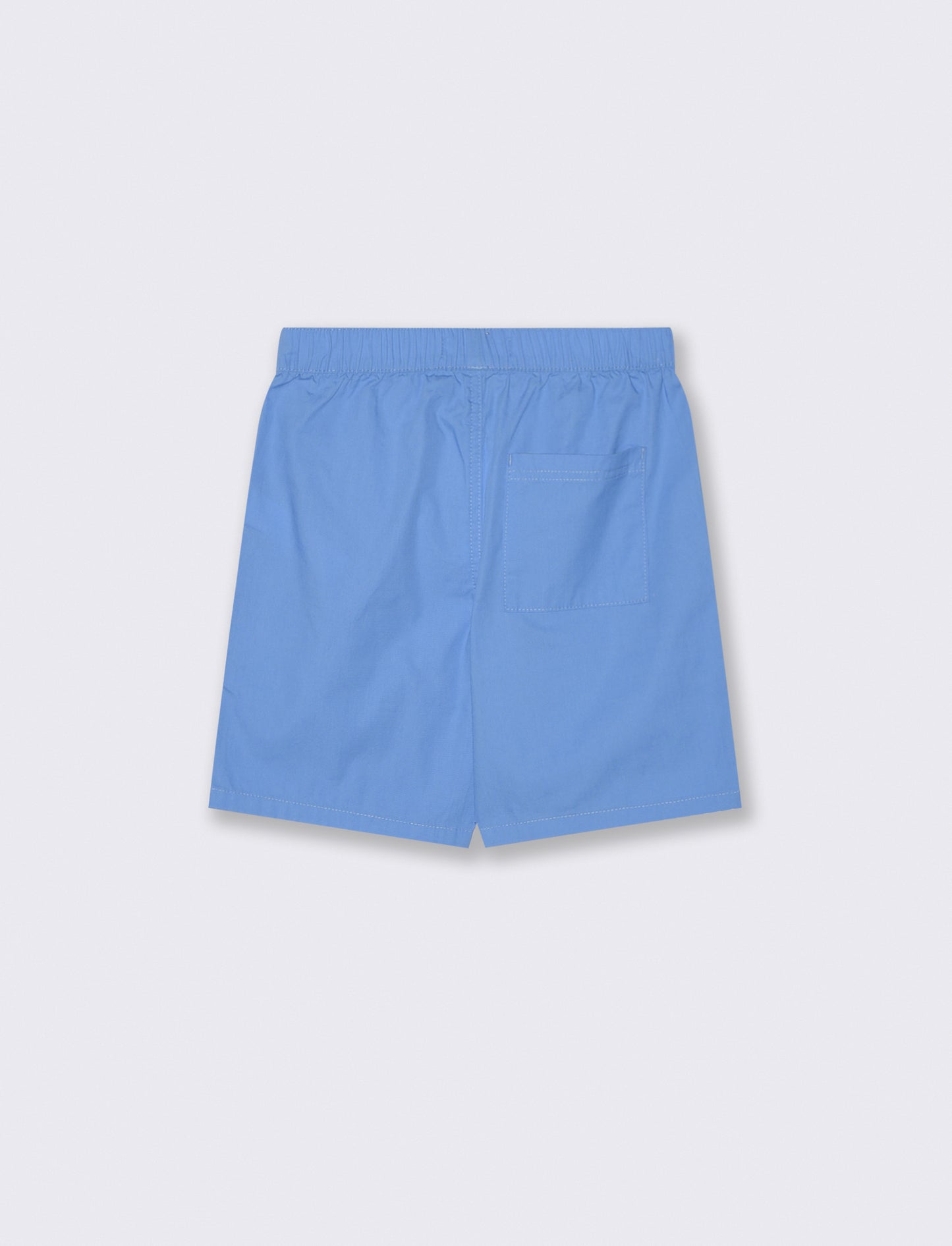 Bermuda in cotone tinta unita con tasche - Azzurro