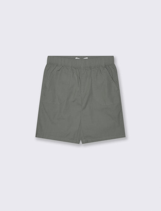Bermuda in cotone tinta unita con tasche - Verde salvia
