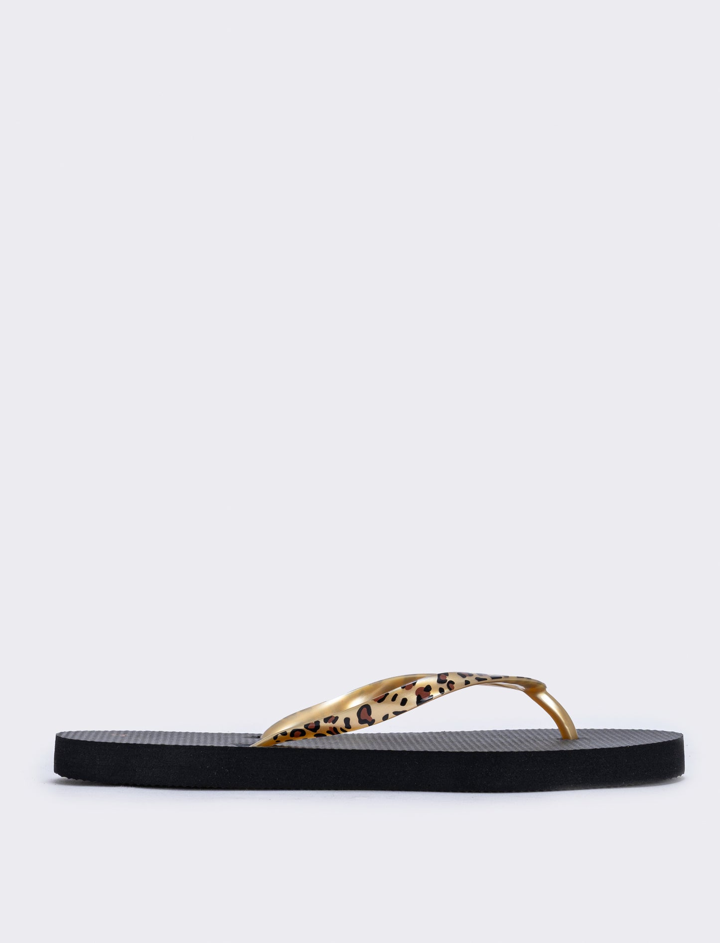 Leopard print flip flops - Black