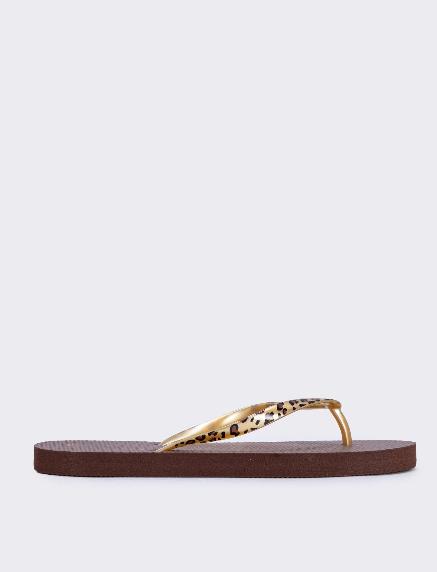 Leopard print flip flops - Brown