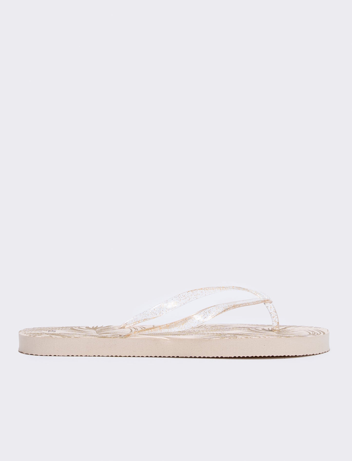 Infradito con stampa botanica da donna - Oro