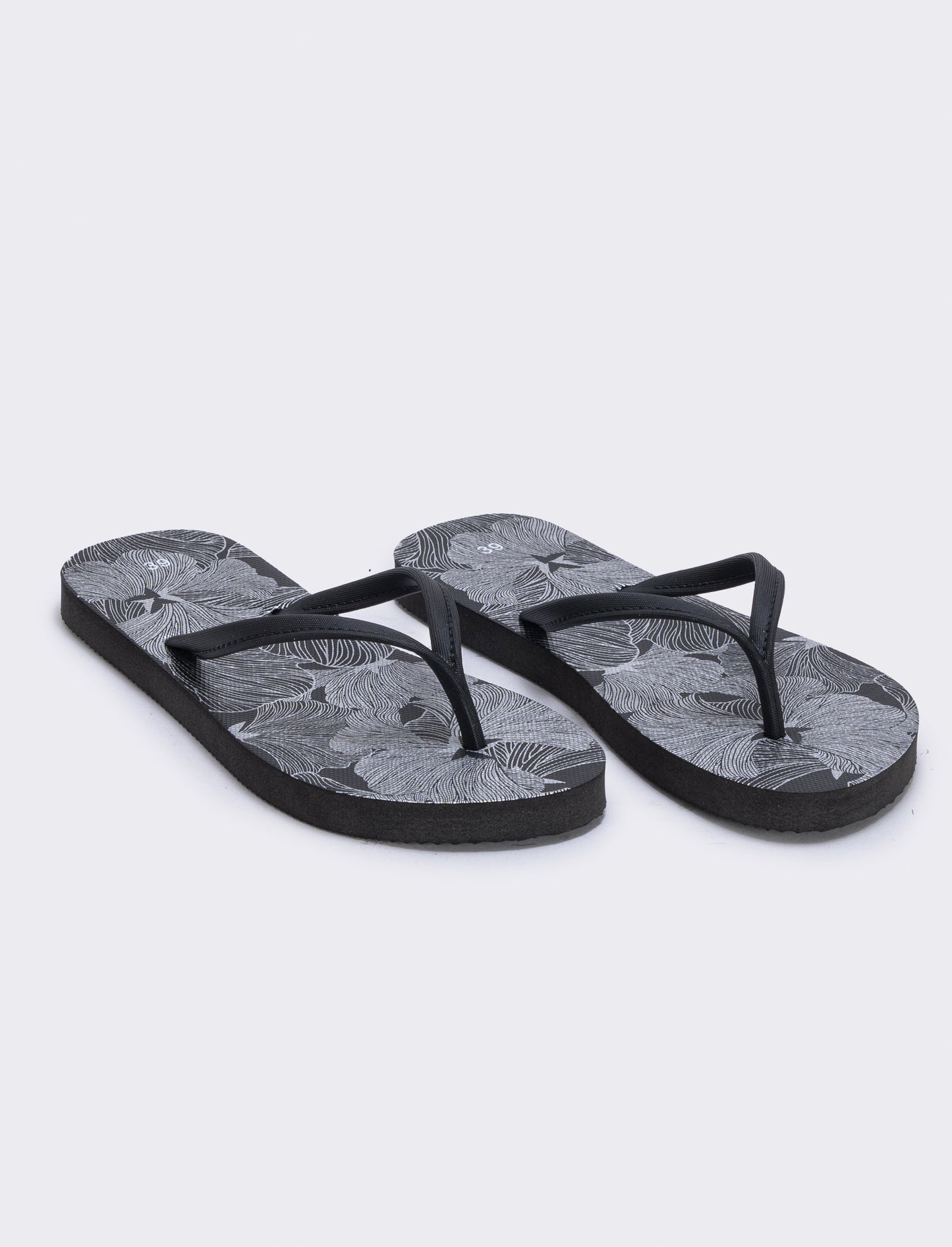 Infradito con stampa flowers da donna - Nero