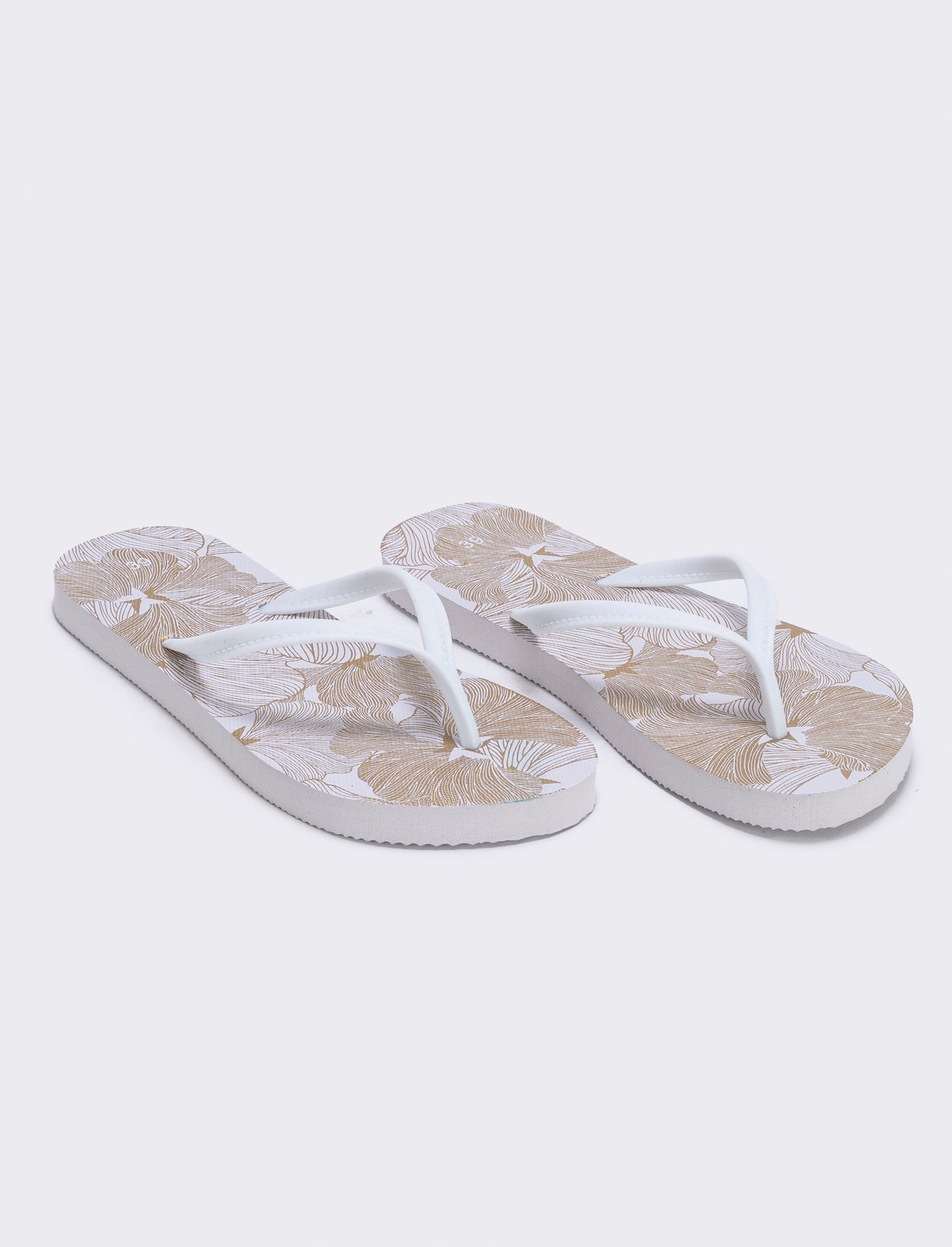 Infradito con stampa flowers da donna - Bianco