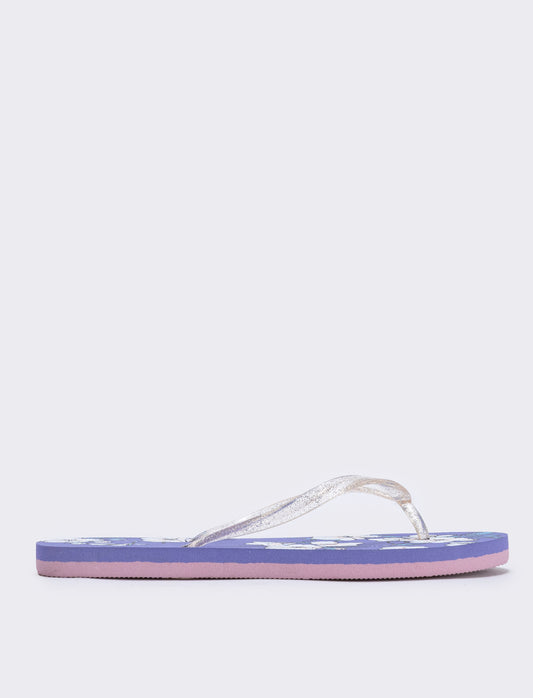 Floral PVC Flip-Flops - Pink