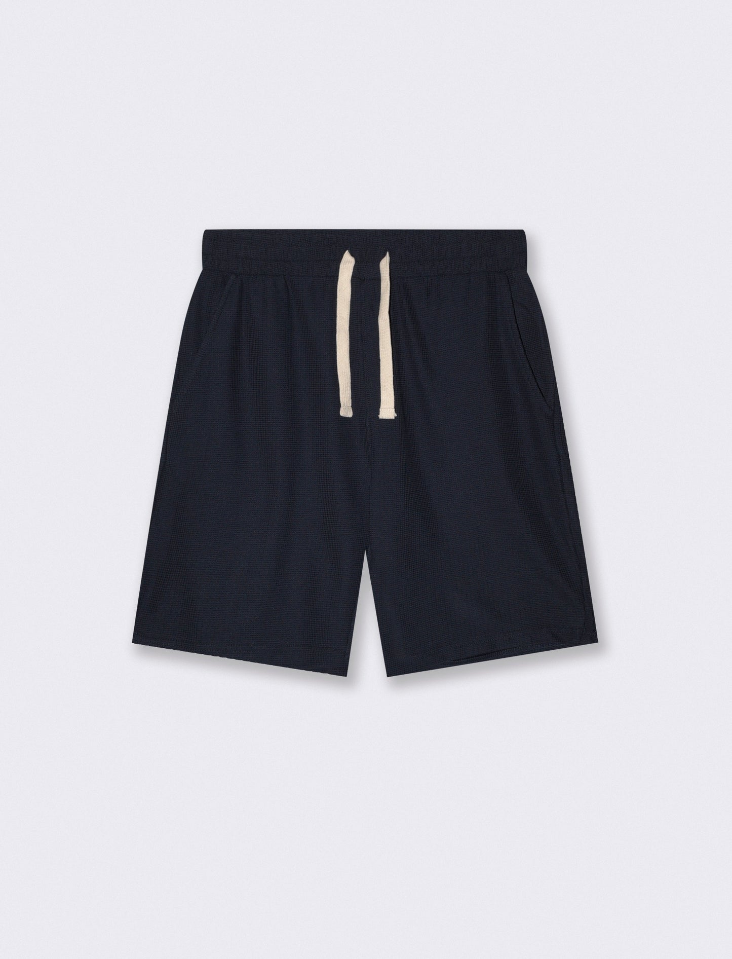 Bermuda Jogger Waffle con Vita Regolabile - Blu