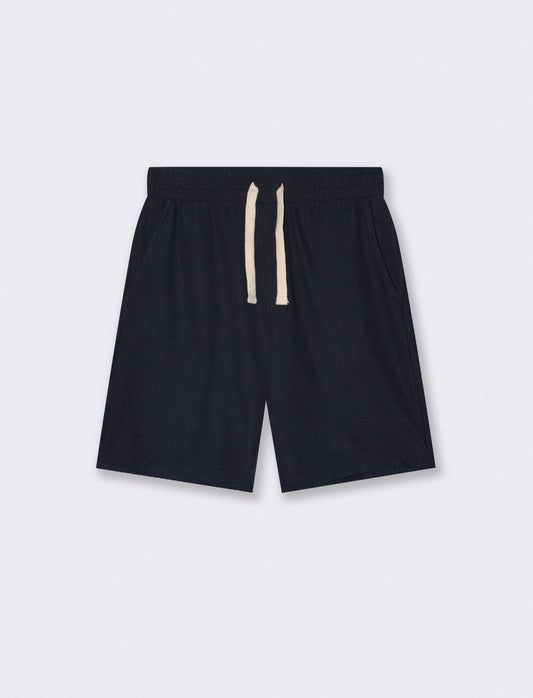 Bermuda Jogger Waffle con Vita Regolabile - Blu