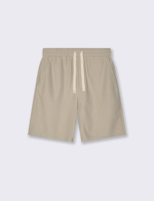 Bermuda Jogger Waffle con Vita Regolabile - Grigio stone