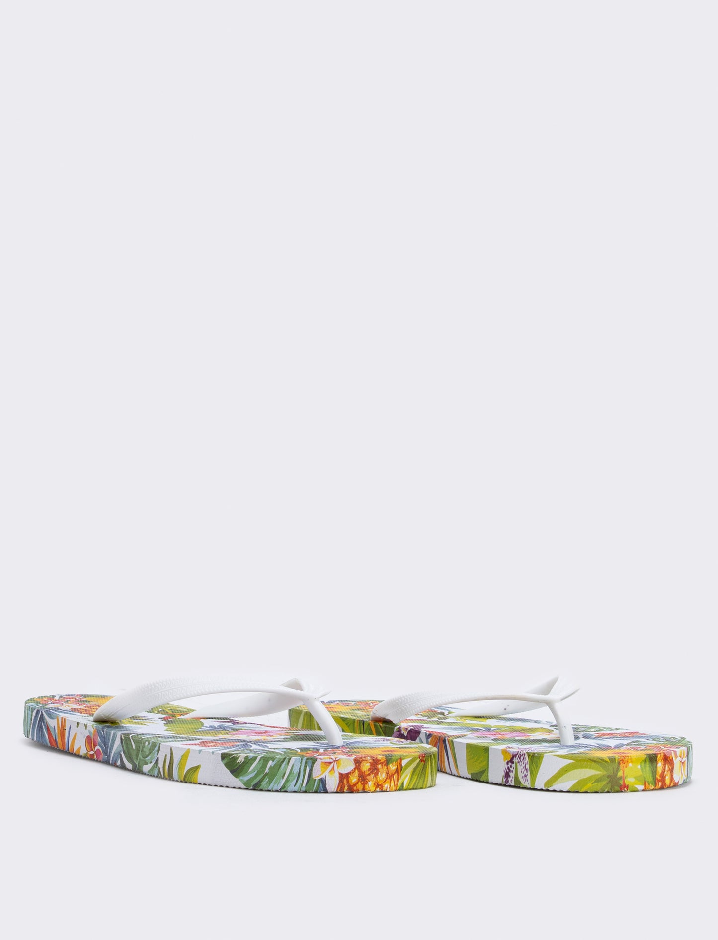 Infradito stampa esotica da donna - Bianco