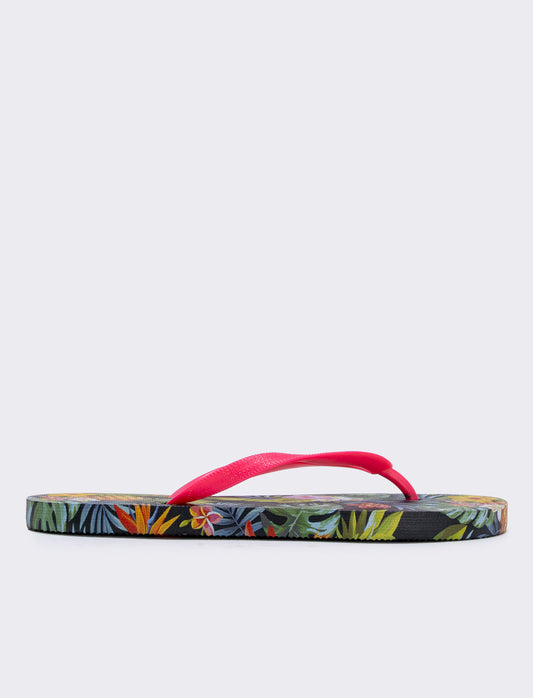 Infradito con stampa esotica - Fuxia