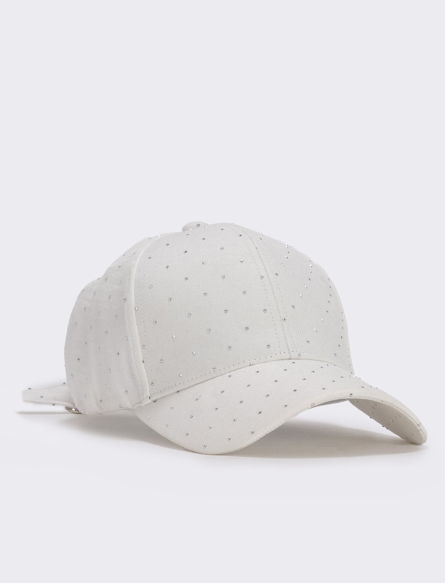 Baseball cap with rhinestones - White