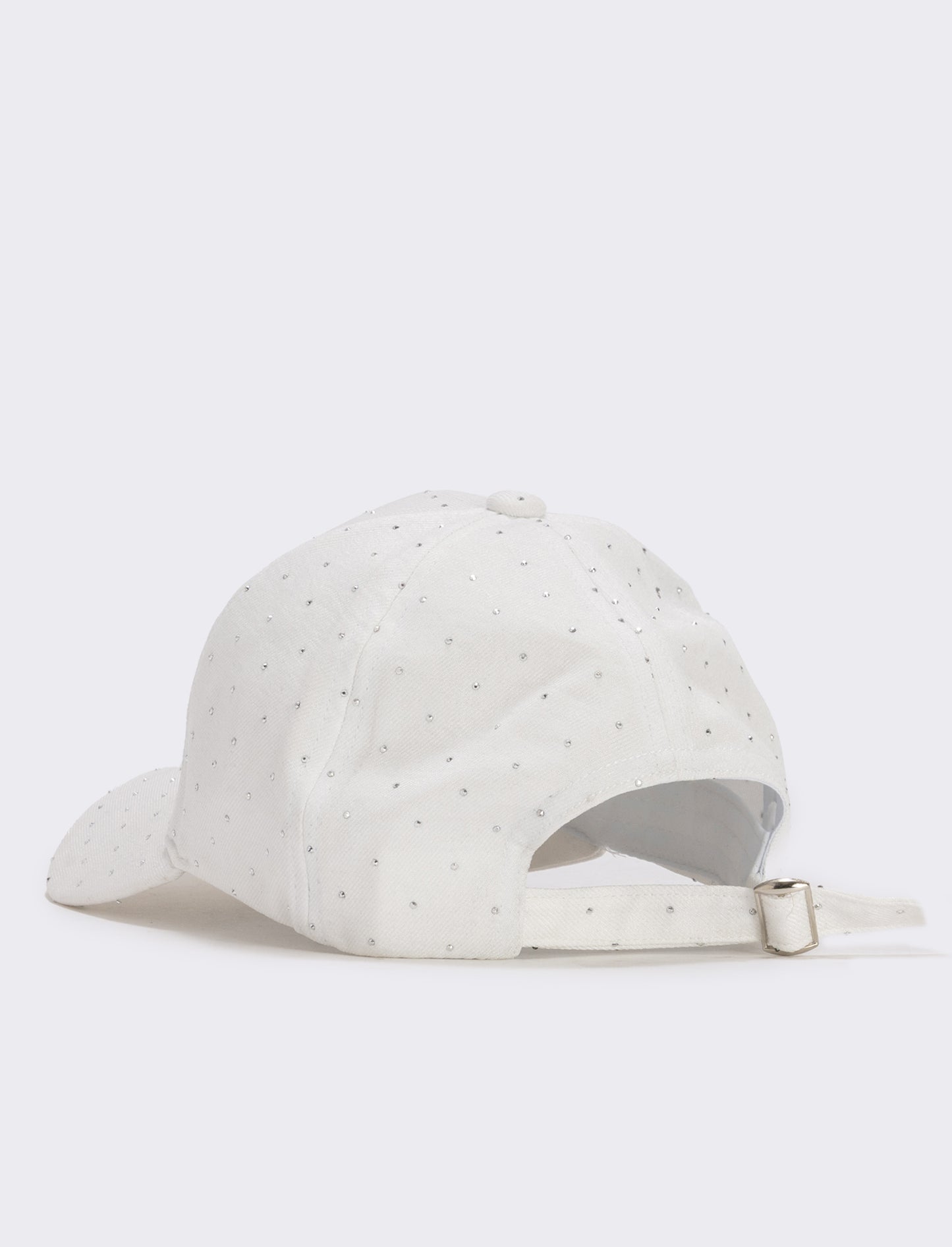 Baseball cap with rhinestones - White
