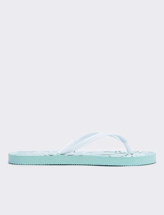 Zebra Striped PVC Flip Flops - White