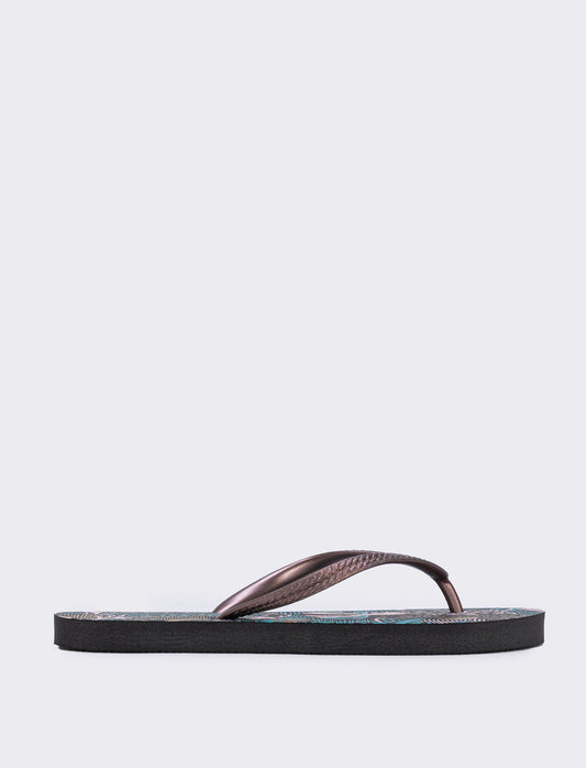 Bohemian flip-flops in PVC - Brown