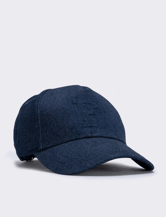 Cappello baseball denim con lettera 3D - var 3