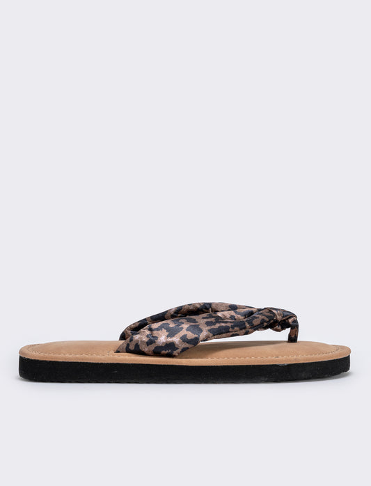 Infradito maculato in satin da - Marrone