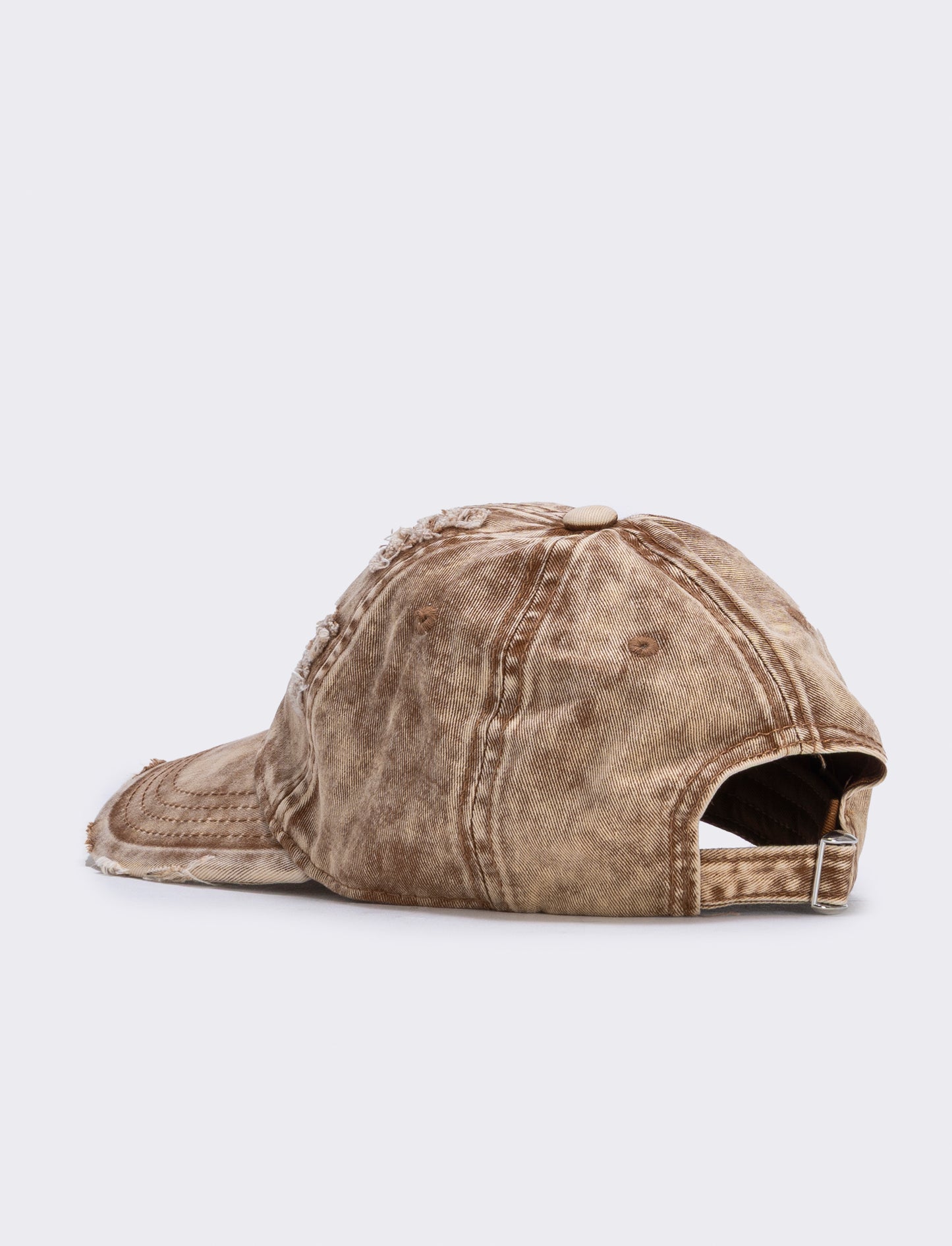 Cappello baseball delavè sfrangiato - Beige