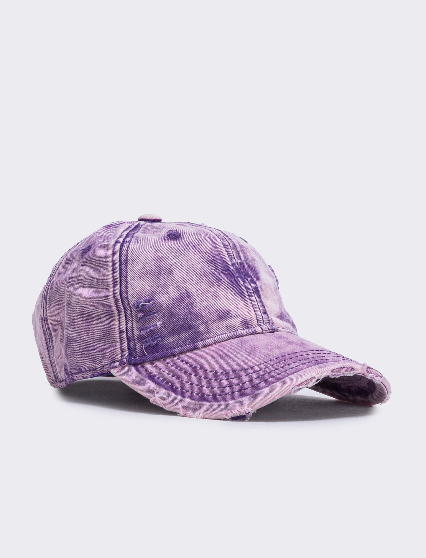 Cappello baseball delavè sfrangiato - Viola