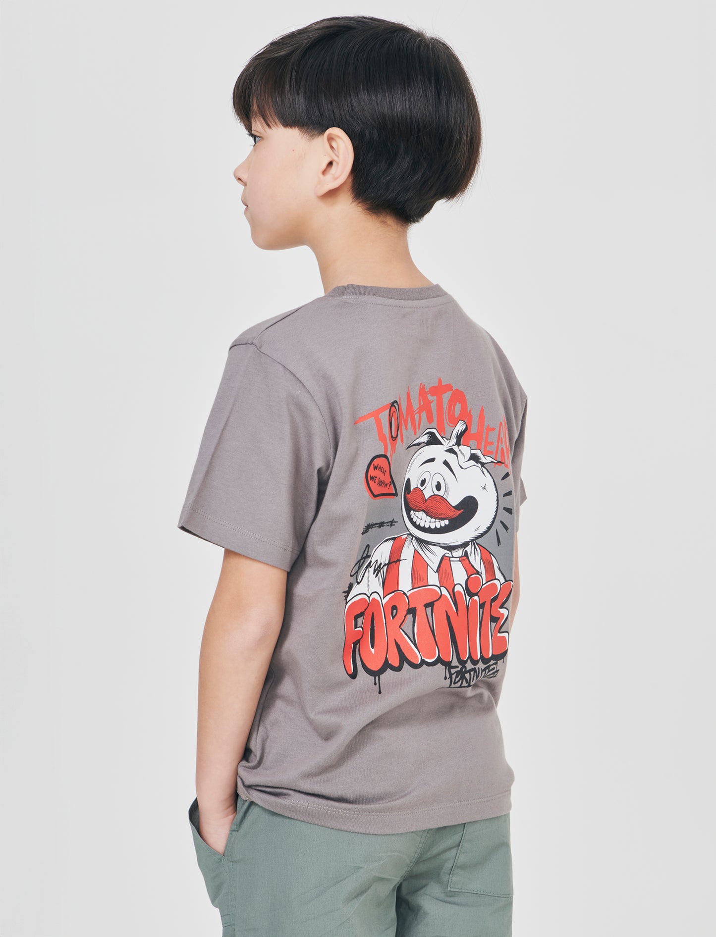 T-Shirt Fortnite in cotone con stampe - Grigio