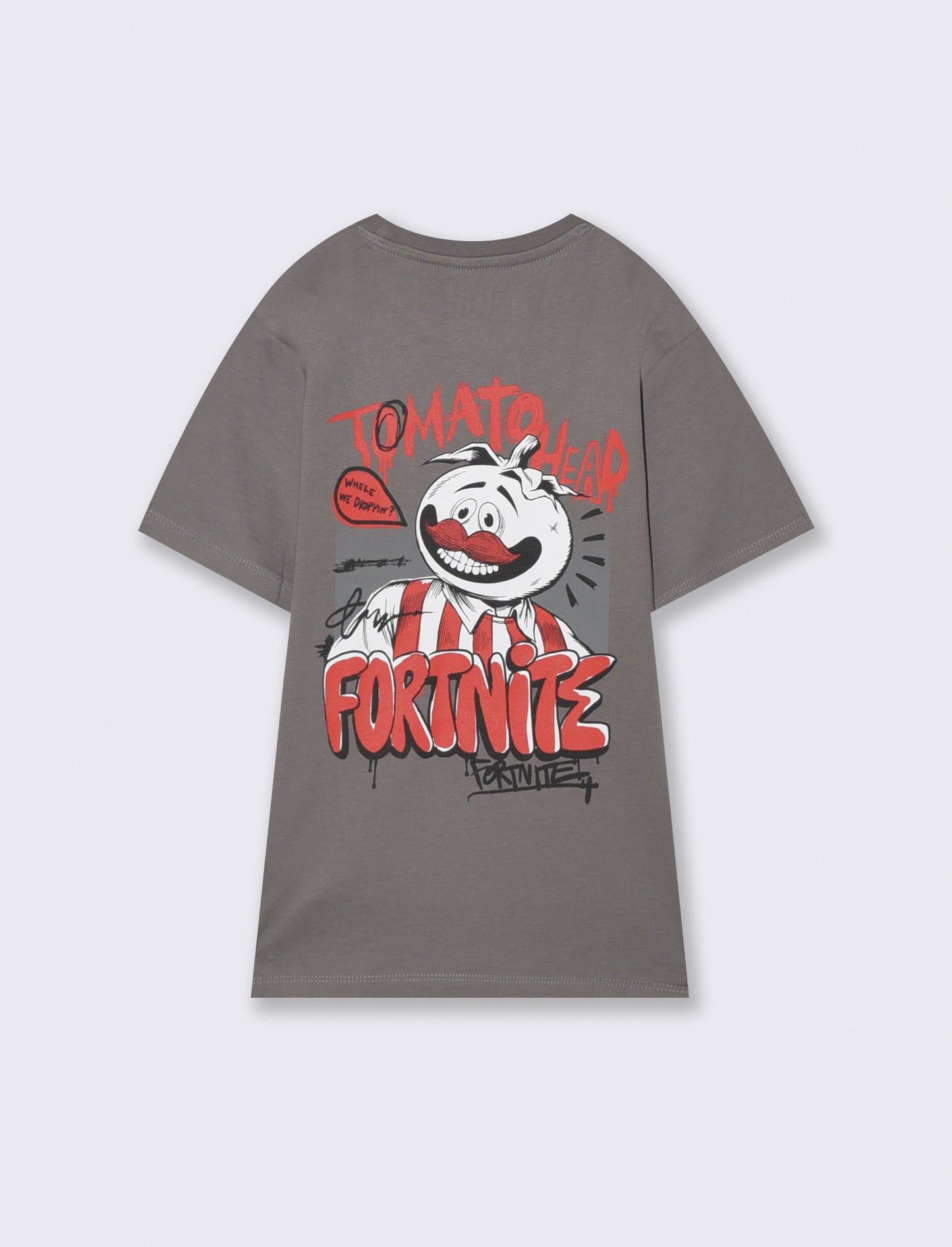 T-Shirt Fortnite in cotone con stampe - Grigio